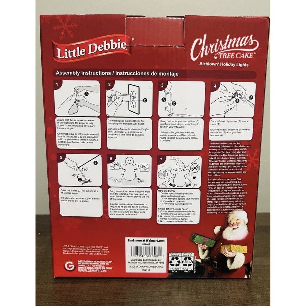 Little Debbie Christmas Tree Cake Inflatable Airblown Holiday Lights 4.5 ft - Picture 4 of 5